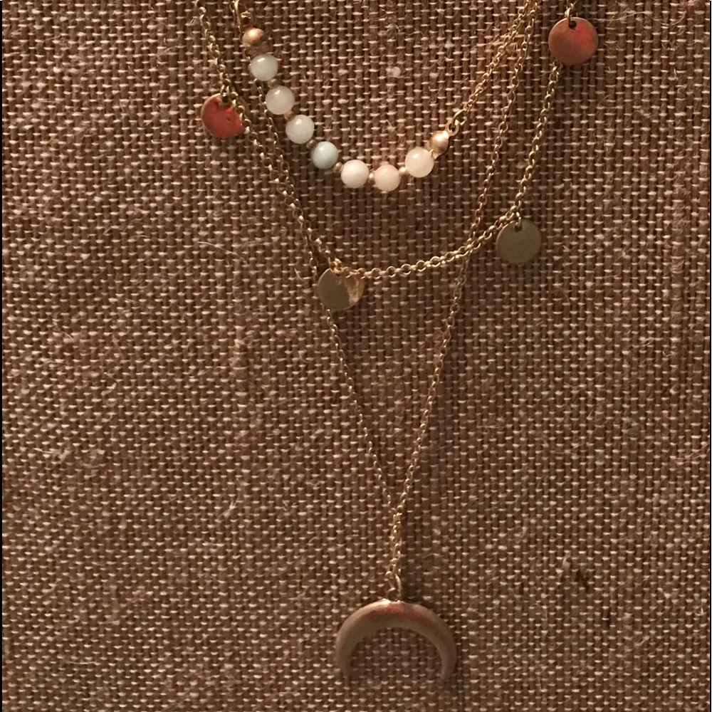 Layered Crescent Moon Necklace